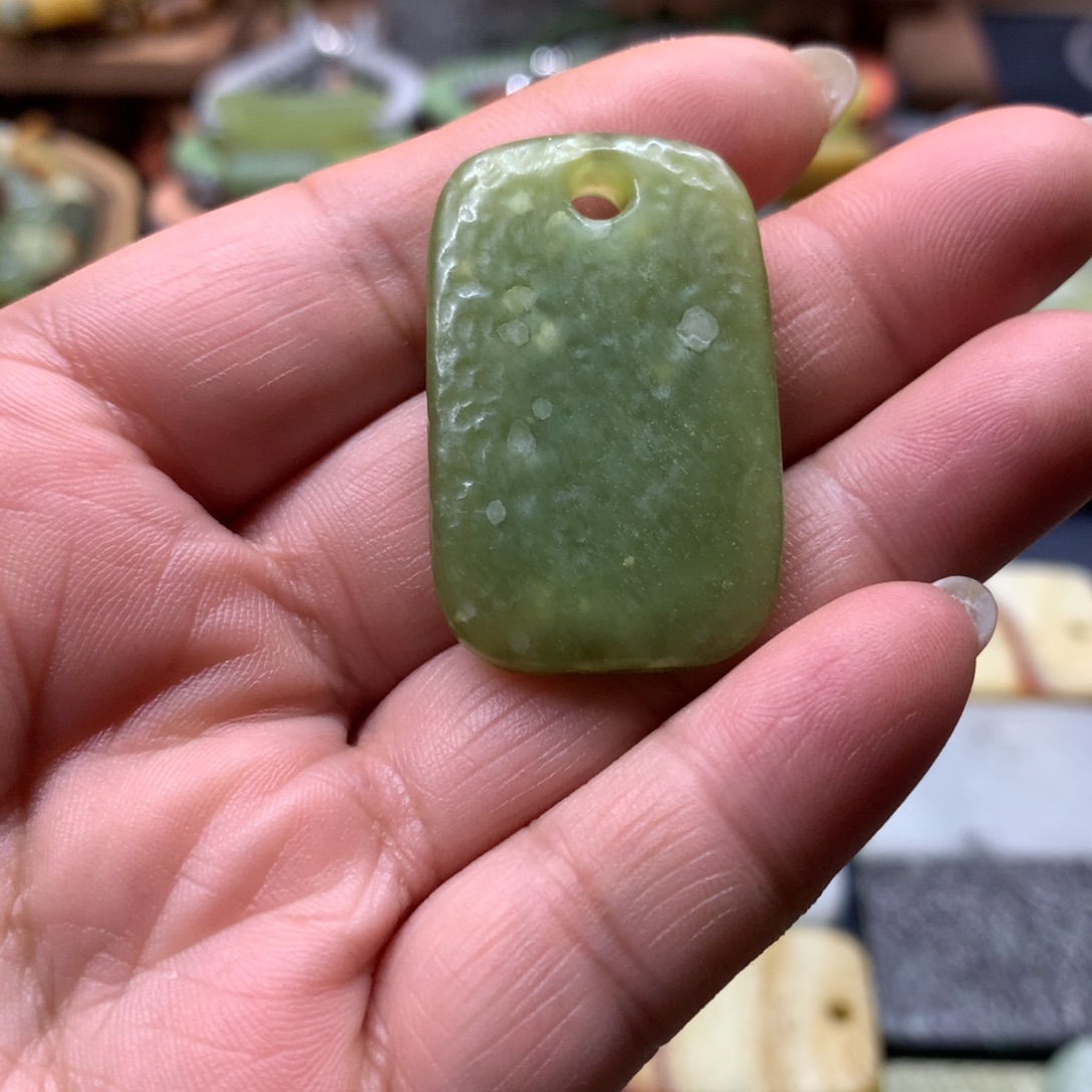 浮***丶蛇纹石玉合金颈饰