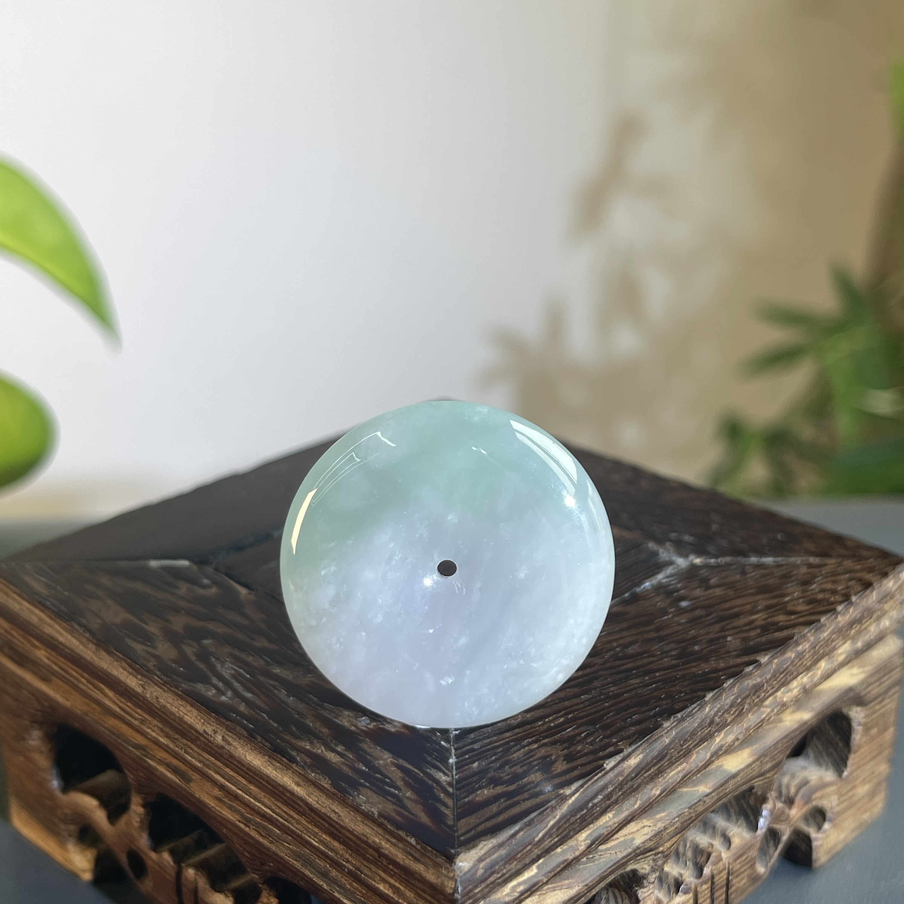 JXB16-58  天然缅甸A货翡翠 平安扣