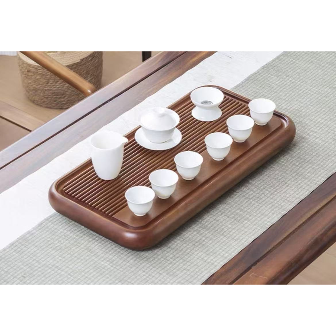 雅韵花梨木整木高端实木茶盘排水干泡茶台50*28*5色深一点