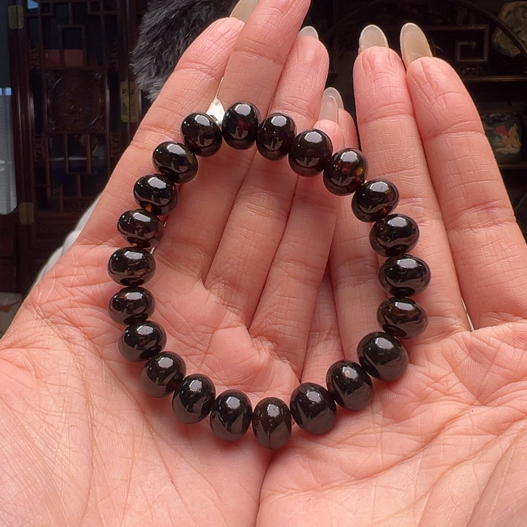 琥珀裸石未镶嵌i抚顺琥珀20091-1。11mm