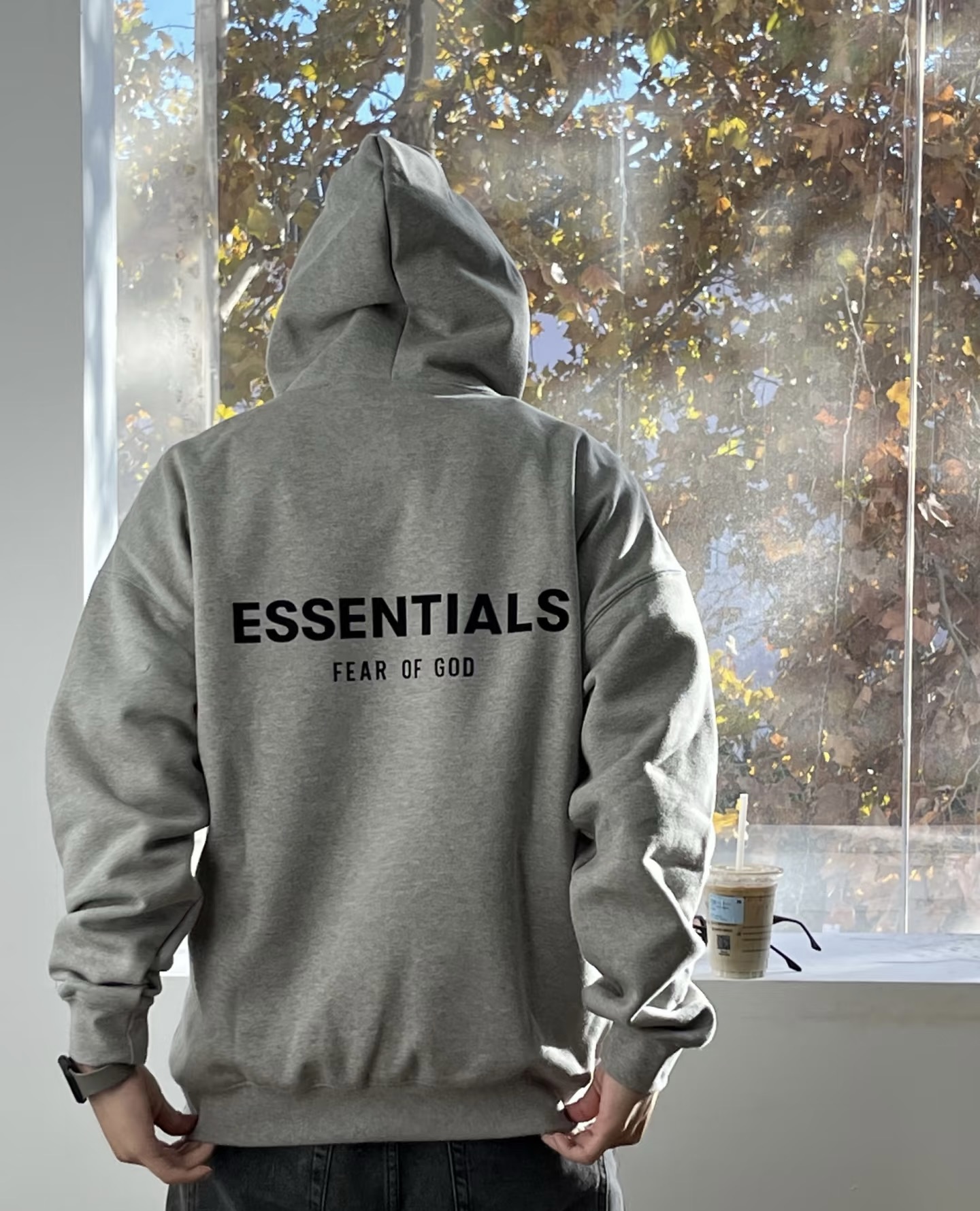 ESSNETIALS第八季前后植绒连帽卫衣