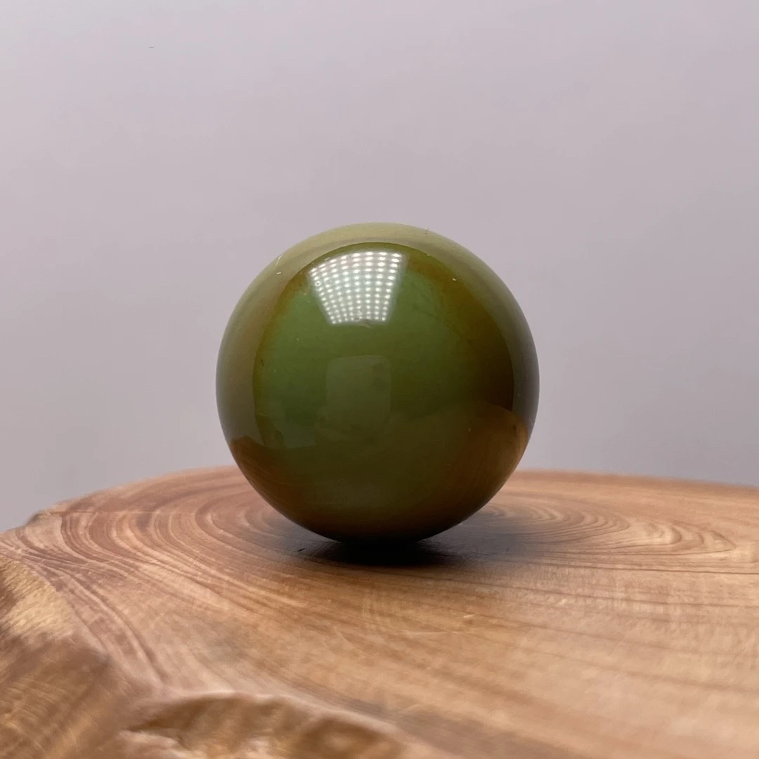 原矿绿松石特色水波纹圆珠单珠16mm重5.8克无水无油干料实拍特色