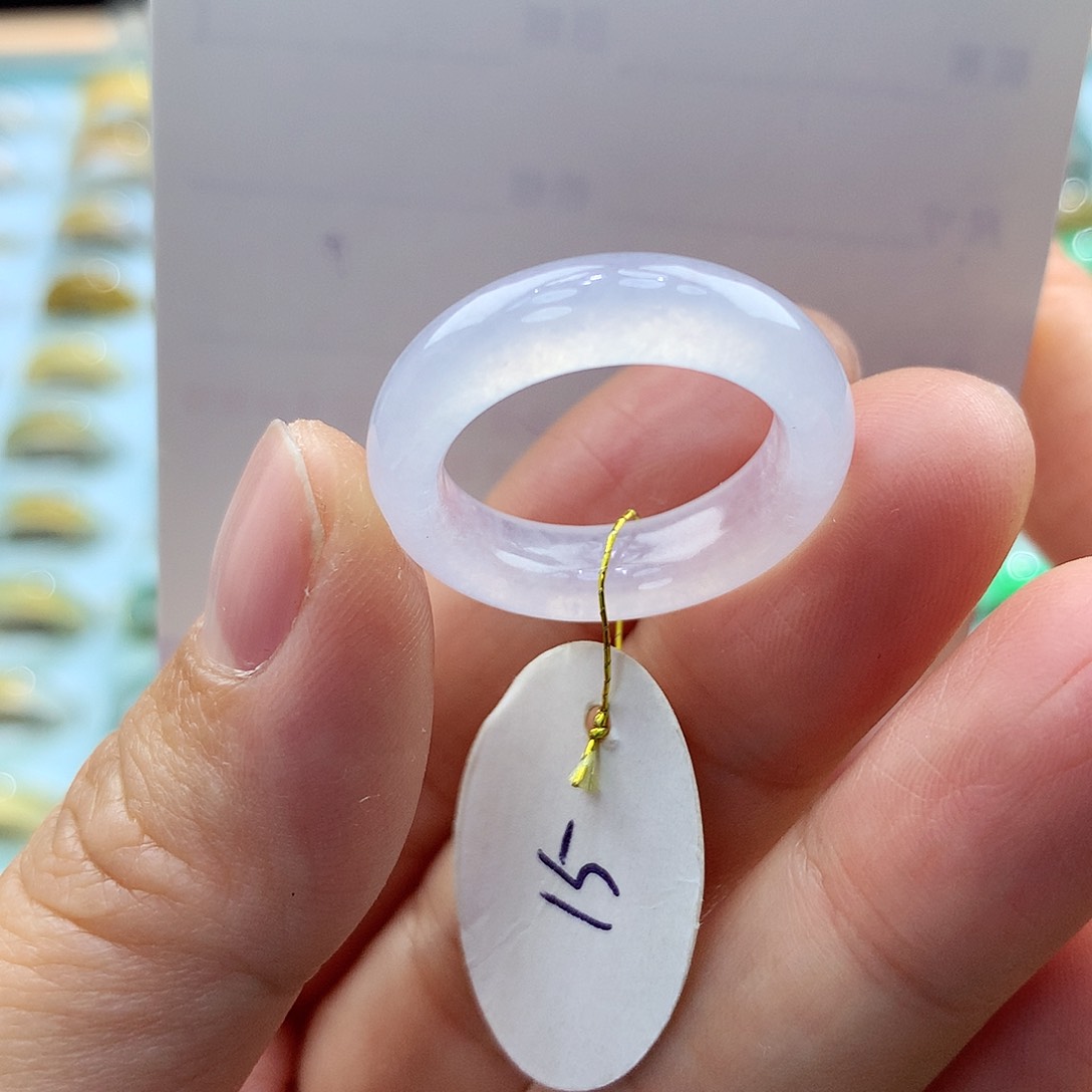 翡翠戒指未镶嵌梅15圈