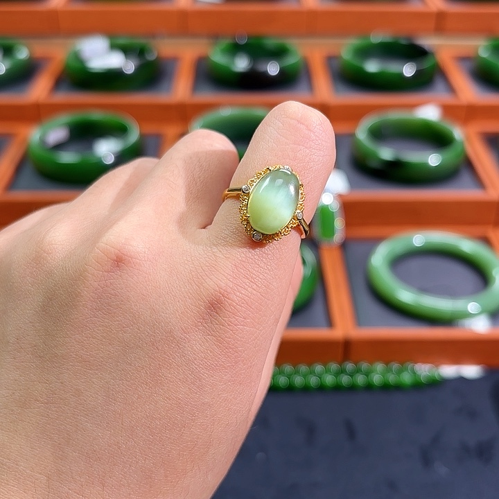 和田玉（碧玉）未镶嵌戒指