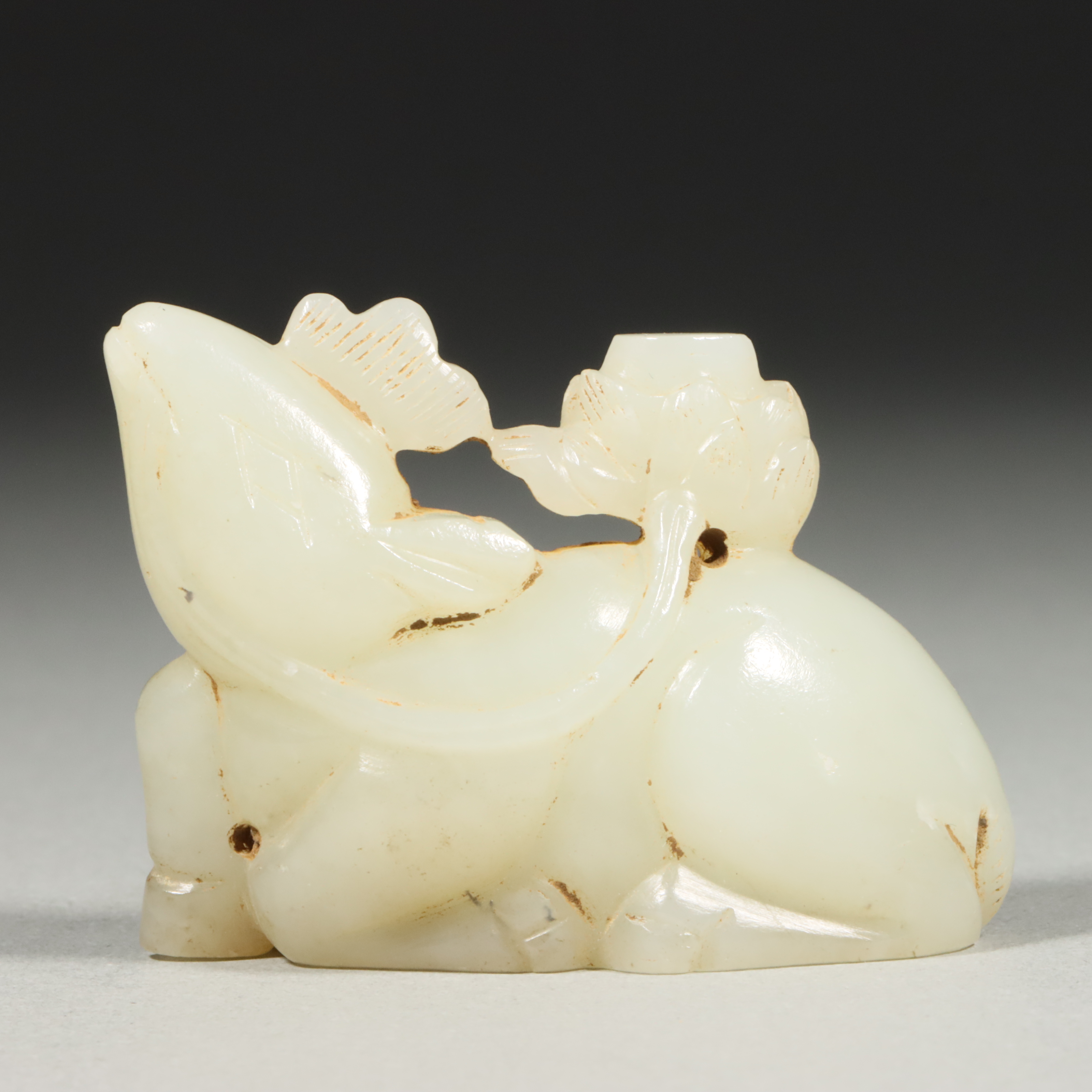 明和田玉天鹿花件-CS