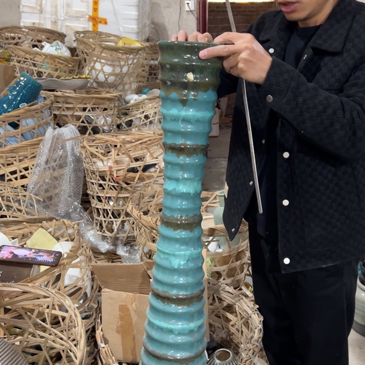 摆件高度80厘米口径12厘米微瑕捡漏上釉不匀