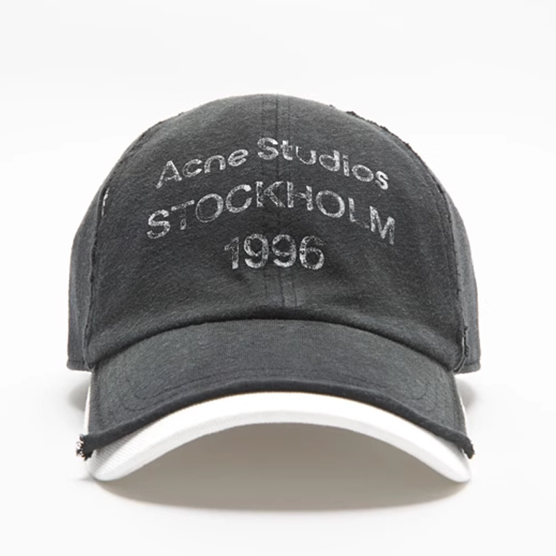 AcneStudios Logo标识 棉 鸭舌帽 男女同款情侣款 黑色 均码