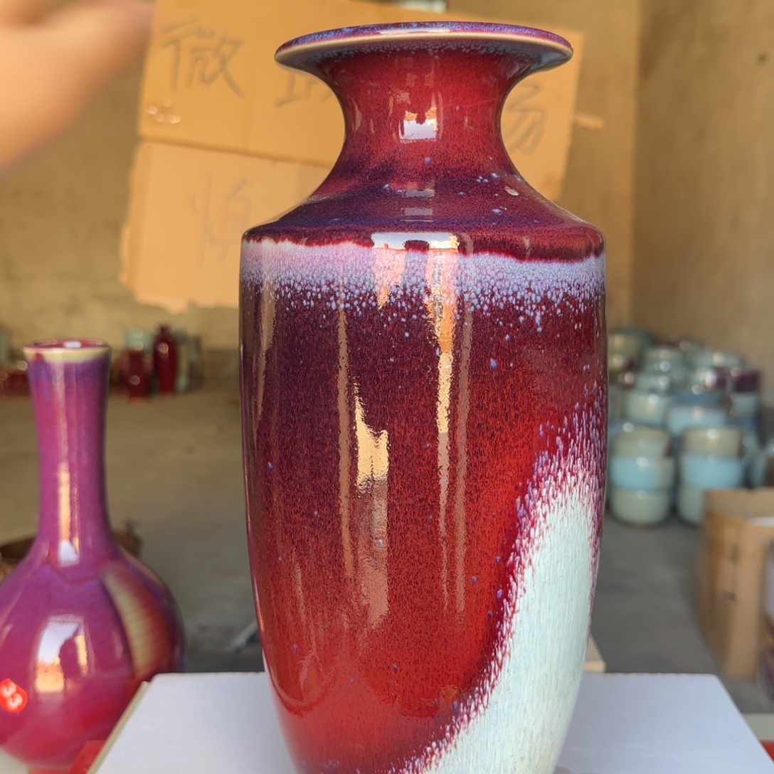 摆件陶郑家钧窑微瑕