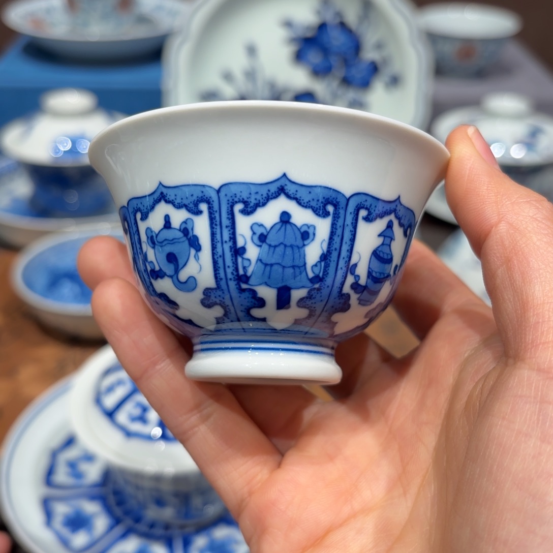 瓷片手工手绘陶瓷茶具