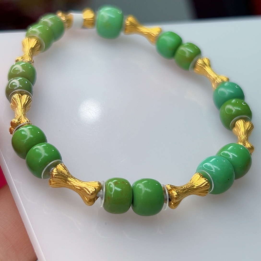 绿松石珠宝奇石18K金镶嵌