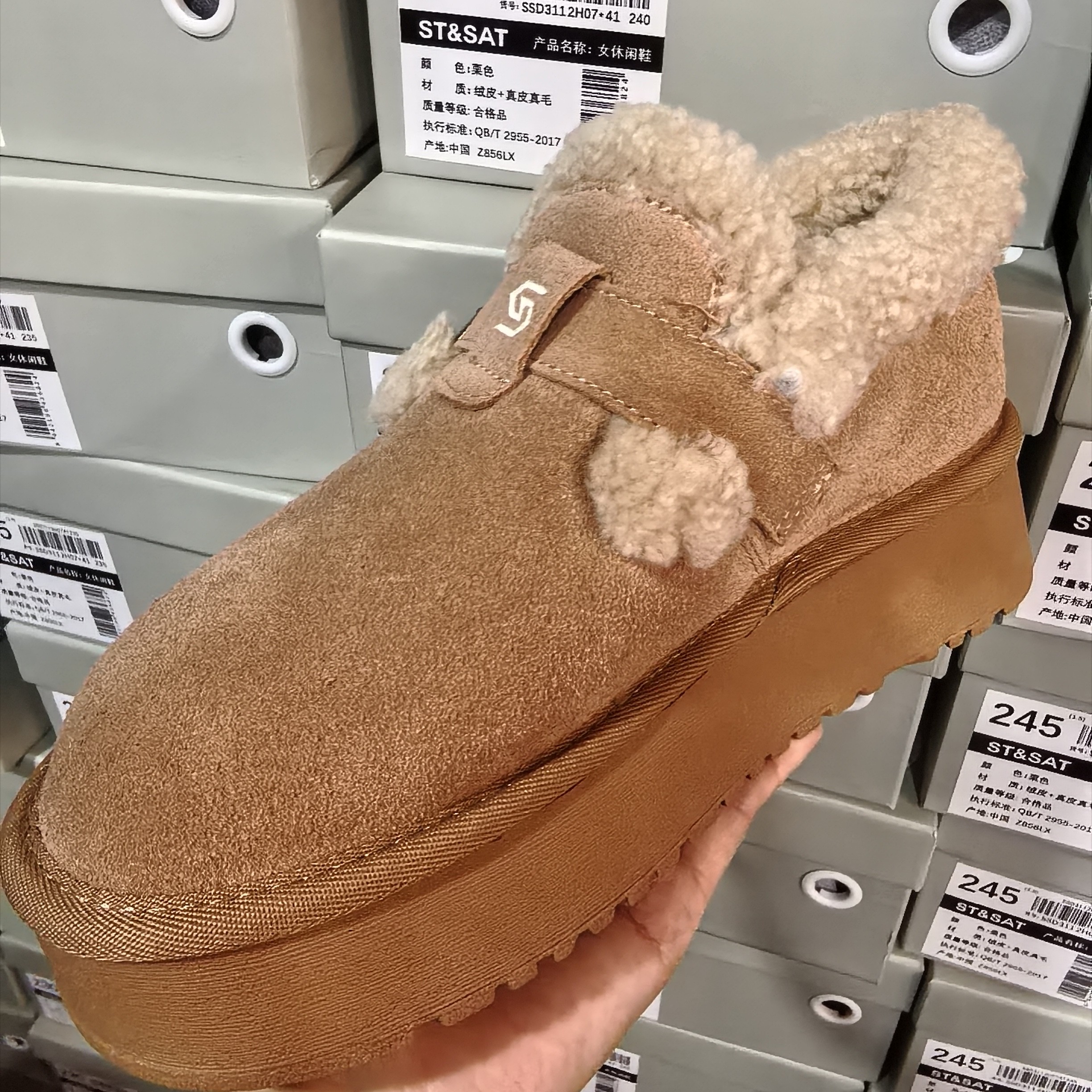 休闲风棉鞋纯色雪地靴冬季07