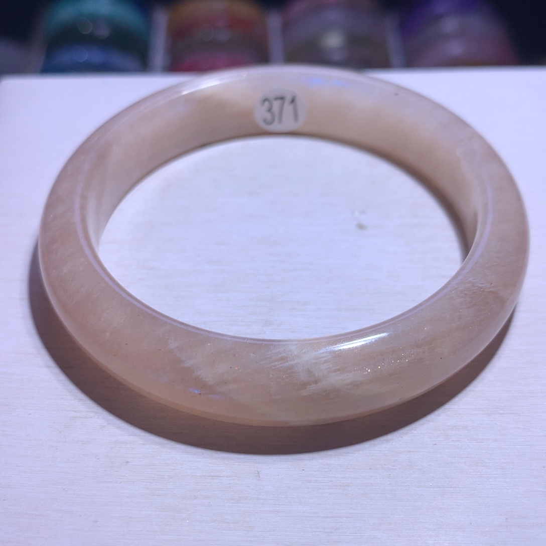 手镯银S925镶嵌水晶橙月光金太阳共生59.2圈371