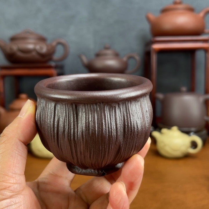 茶壶紫砂石红主人杯