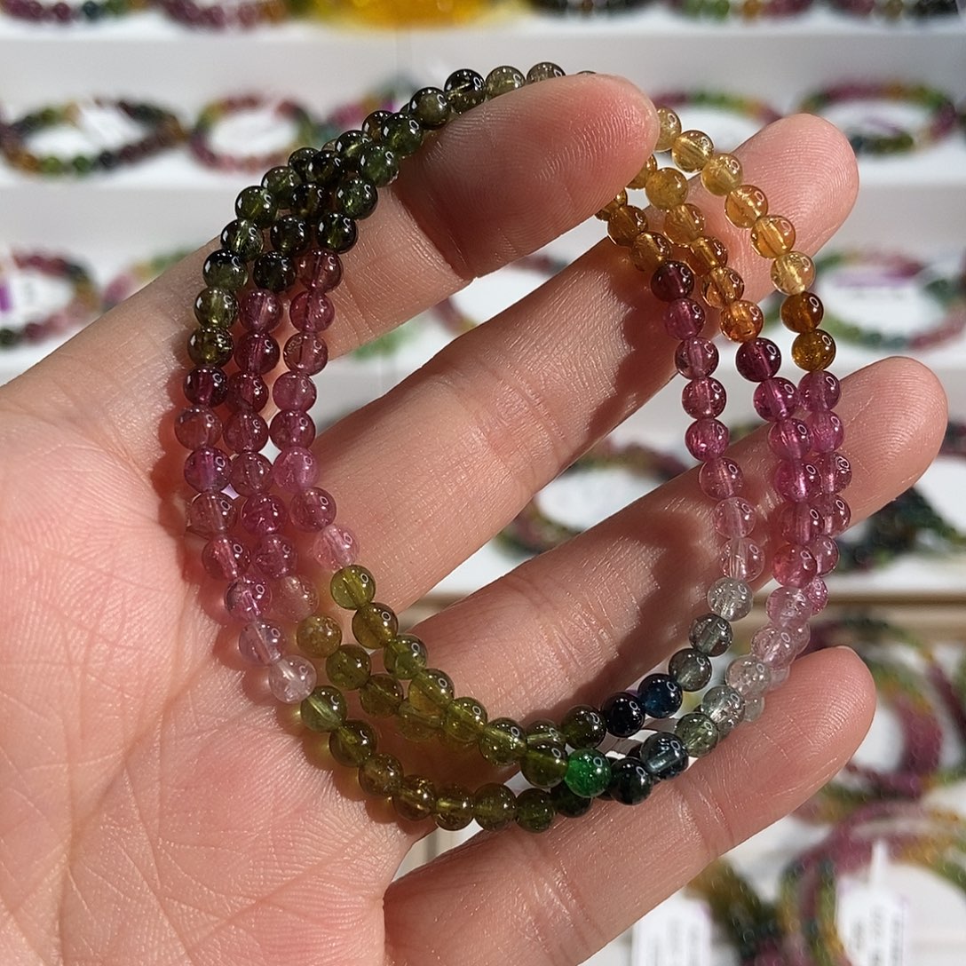 未镶嵌碧玺手链G2170三圈颜色微差