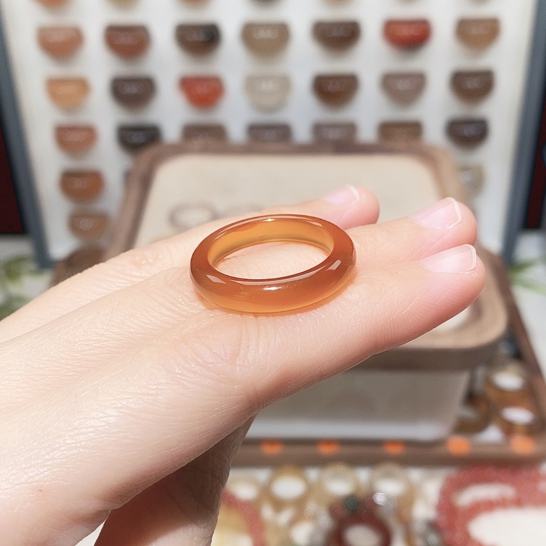 星***＜玛瑙/玉髓未镶嵌戒指港22