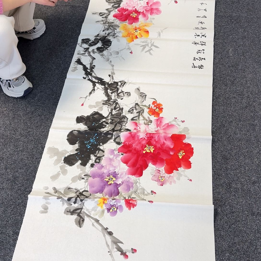 纯手绘国画作品好看小六尺