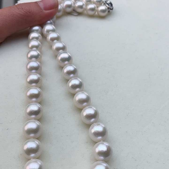 淡水珍珠颈饰银S925镶嵌卡11极光炫彩高品