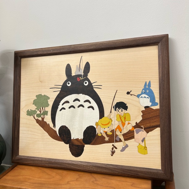 龙猫宫崎骏动漫木质治愈系手工装饰搞笑挂画动物工艺品可爱创意