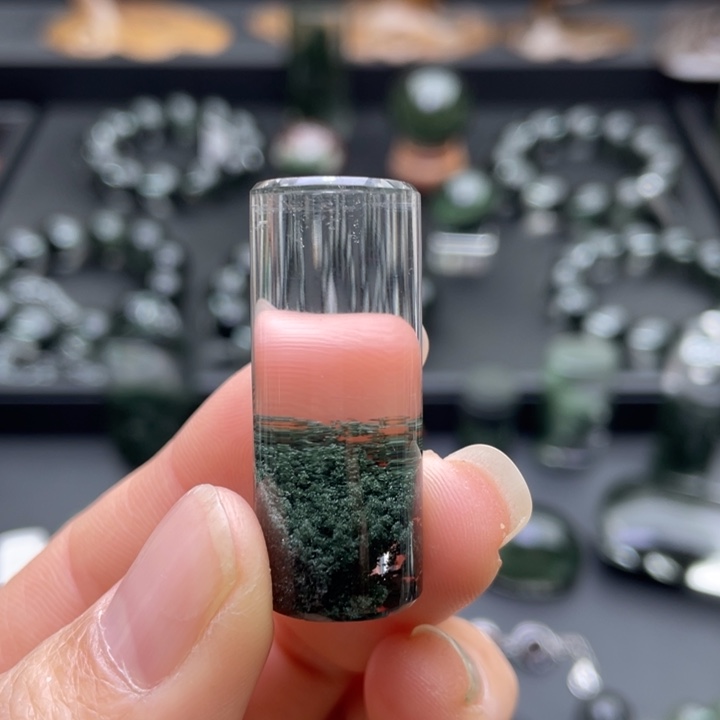 水晶未镶嵌颈饰绿幽灵聚宝盆吊坠