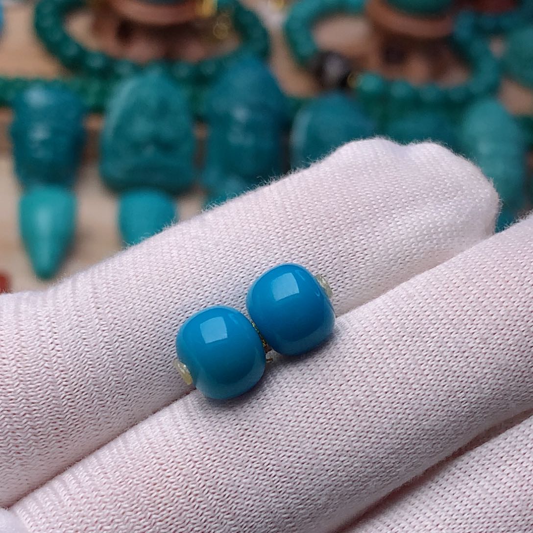 绿松石珠宝奇石未镶嵌8.5mm