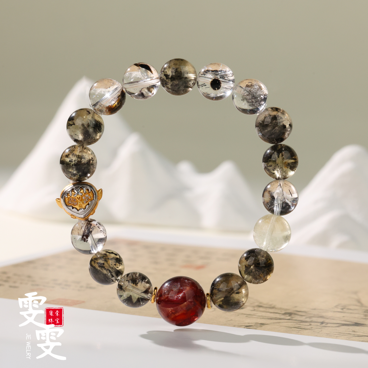 【雯雯】【反弹PLUS】天然黑羽极光手串 W1-350