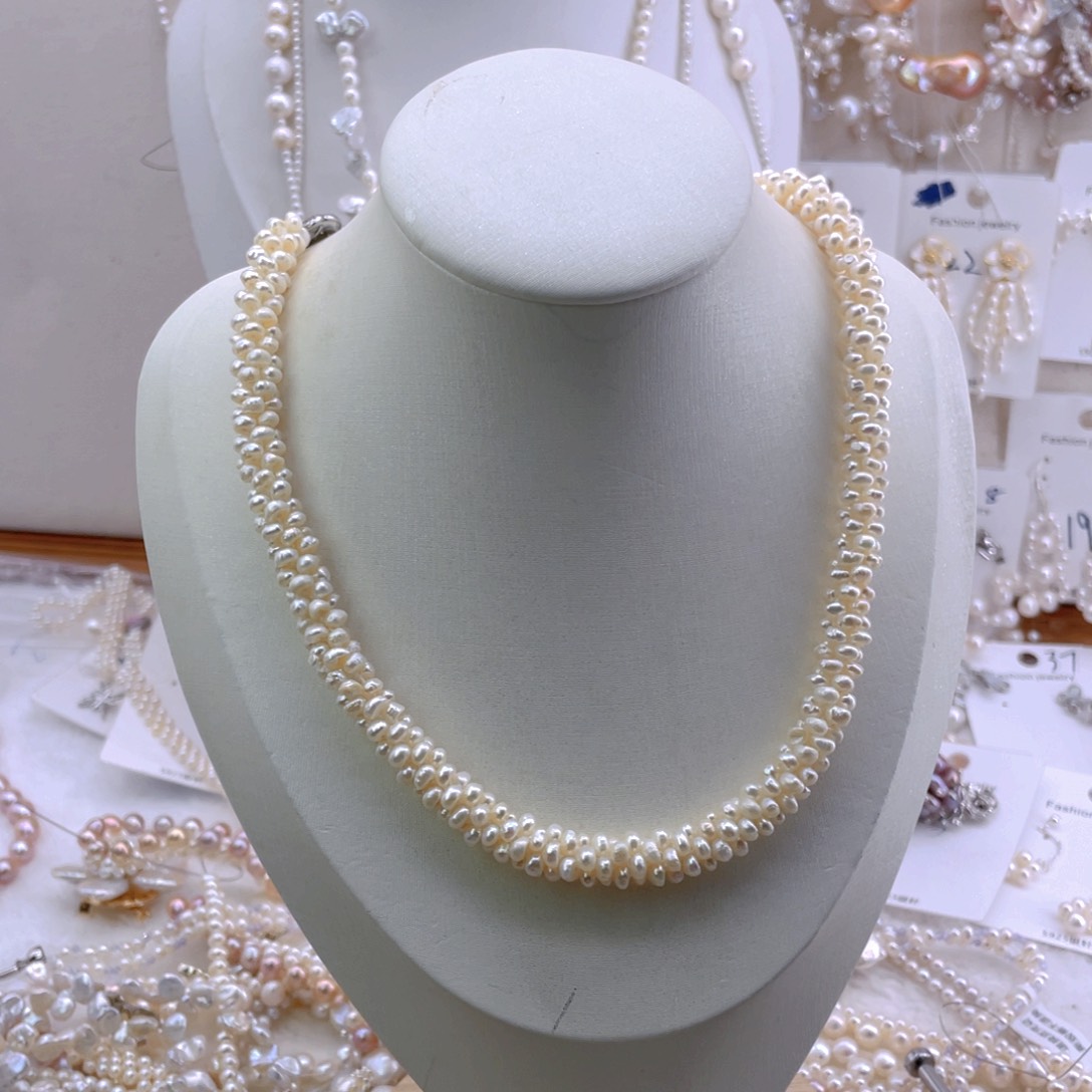 未镶嵌淡水珍珠耳饰美***忆项链