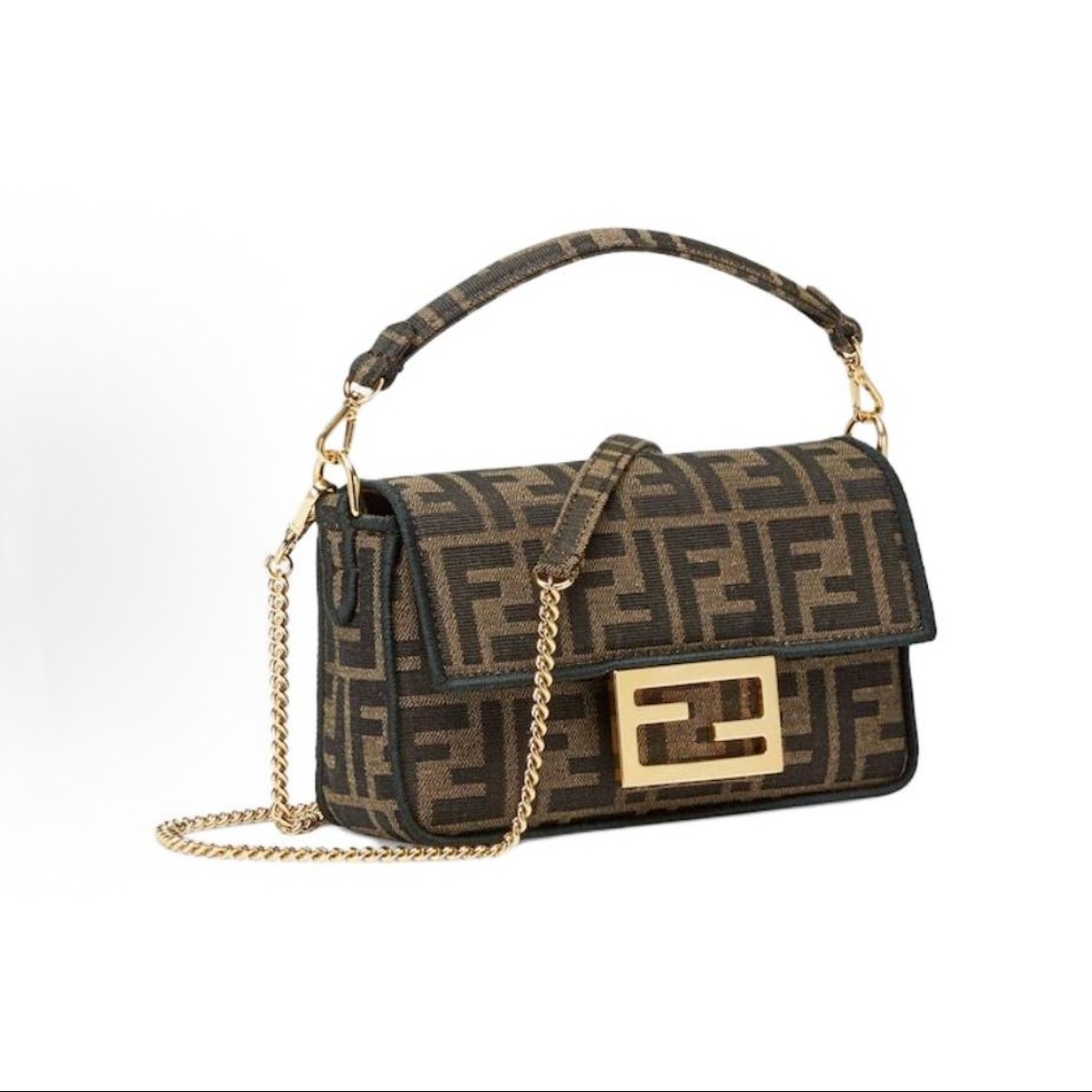 99新 FENDI/芬迪 法棍包手提单肩斜挎包 迷你 女款 棕色