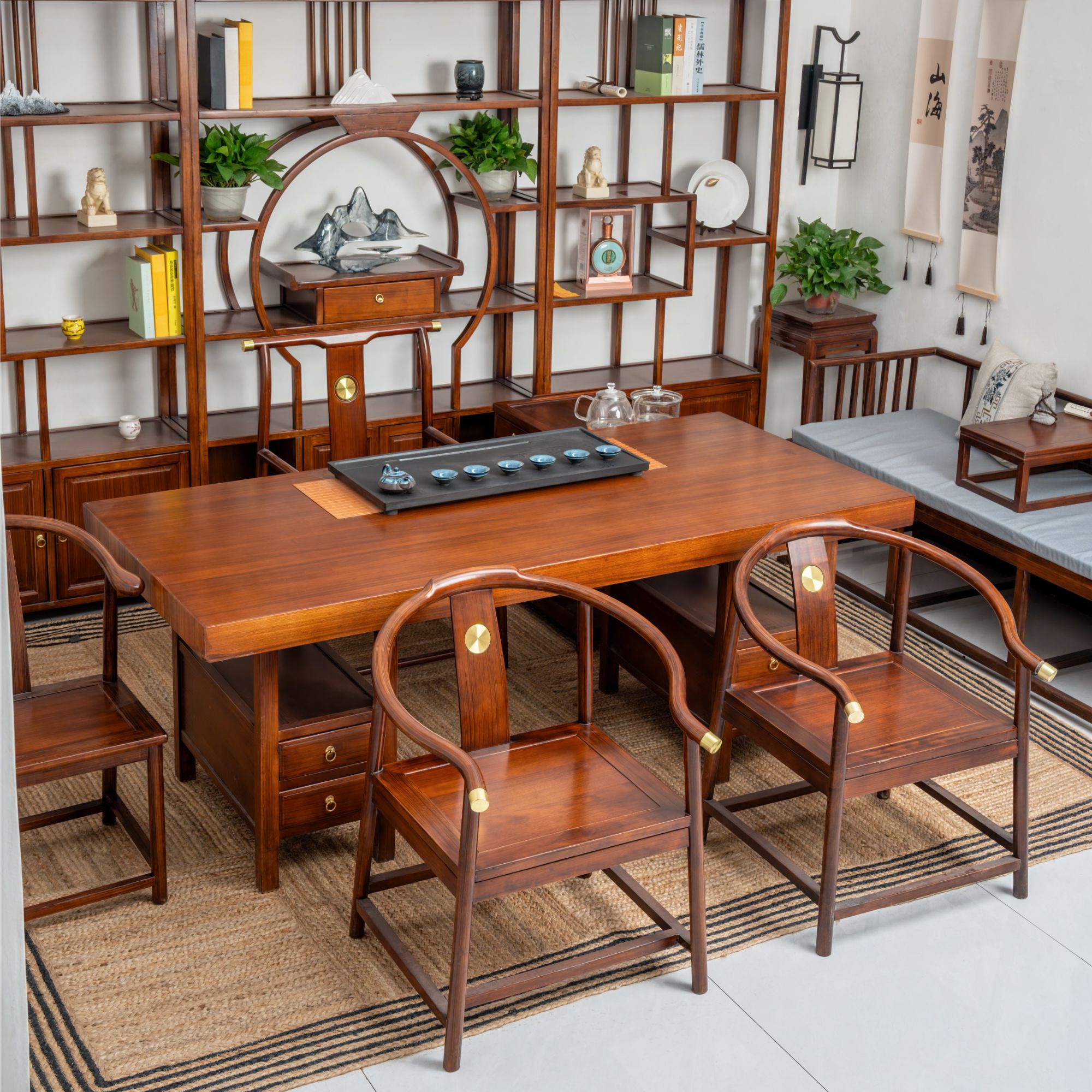 【定制 贵宾专属链接】中式茶桌办公室茶桌椅泡茶桌书房实木桌大板