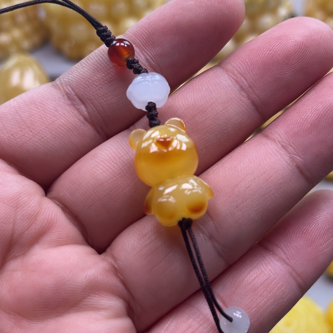 琥珀颈饰未镶嵌手机挂
