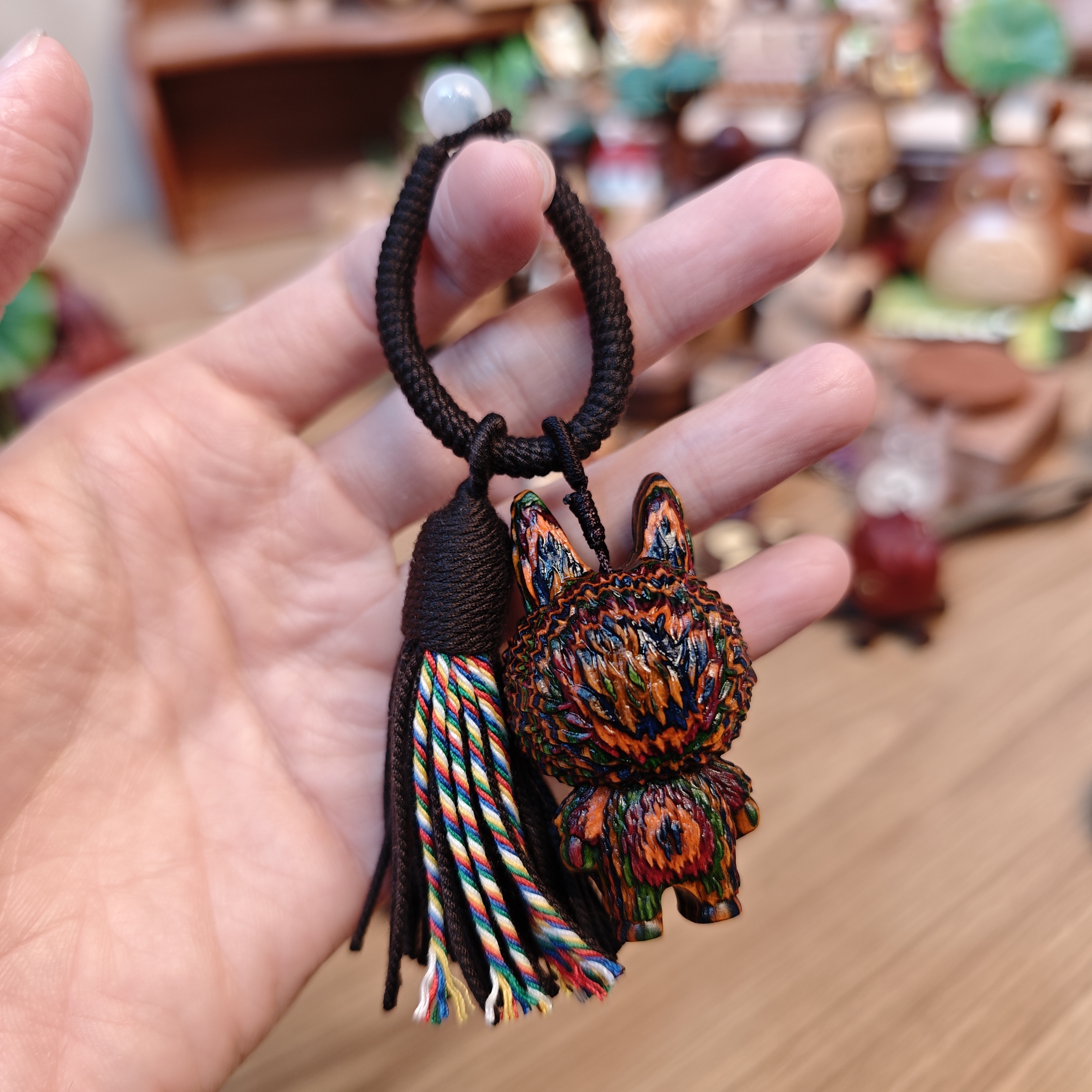 兜兜｜站立彩虹木阿布挂件 创意工艺品摆件