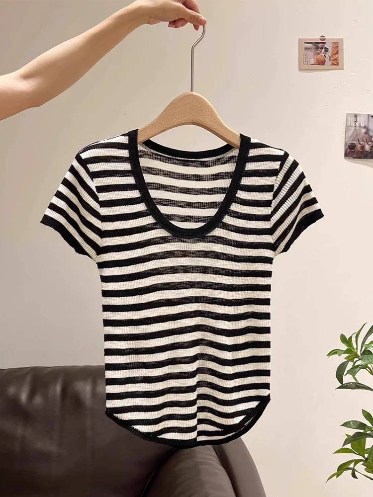 夏季条纹短袖001