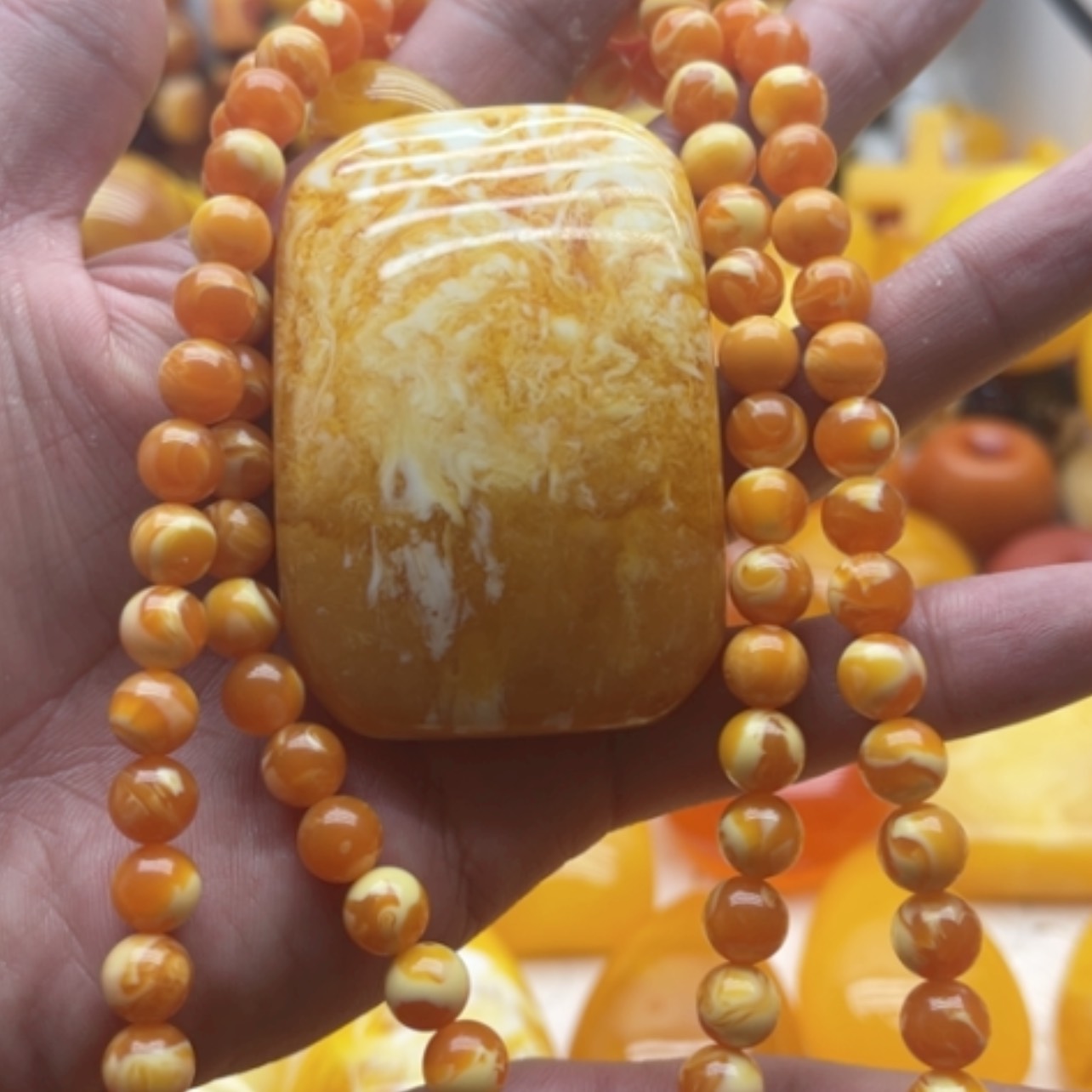 【闪购商品】琥珀颈饰未镶嵌吊坠毛衣链子