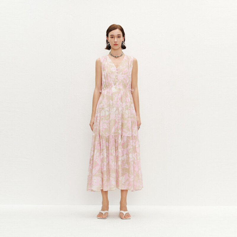 【商场同款】LY荷比俪24夏新款女印花A摆气质连衣裙HYE25750221