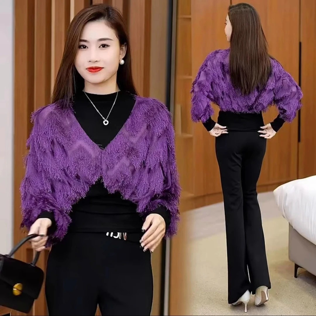 假两件拼接蝙蝠袖半高领T恤女新款秋季时尚小众洋气漂亮打底小衫商品图