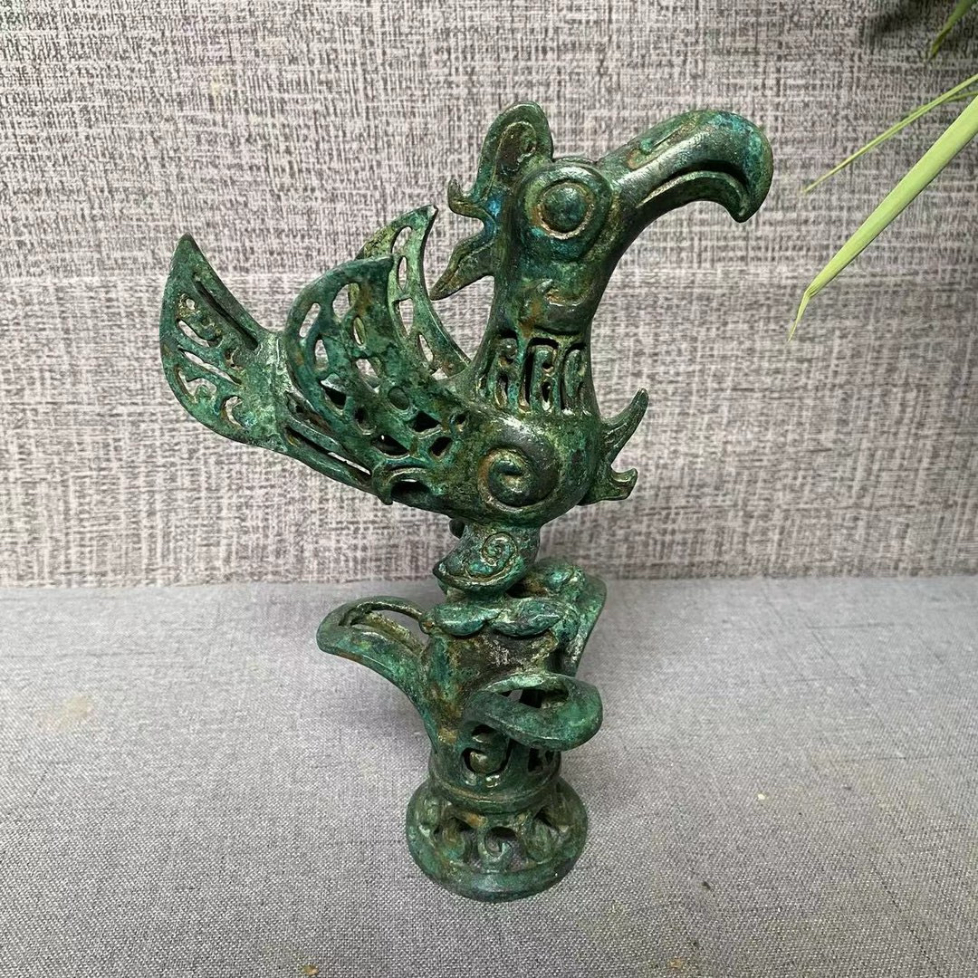 复古三星堆太阳鸟，仿古青铜器，线下收藏摆件，纯铜制品