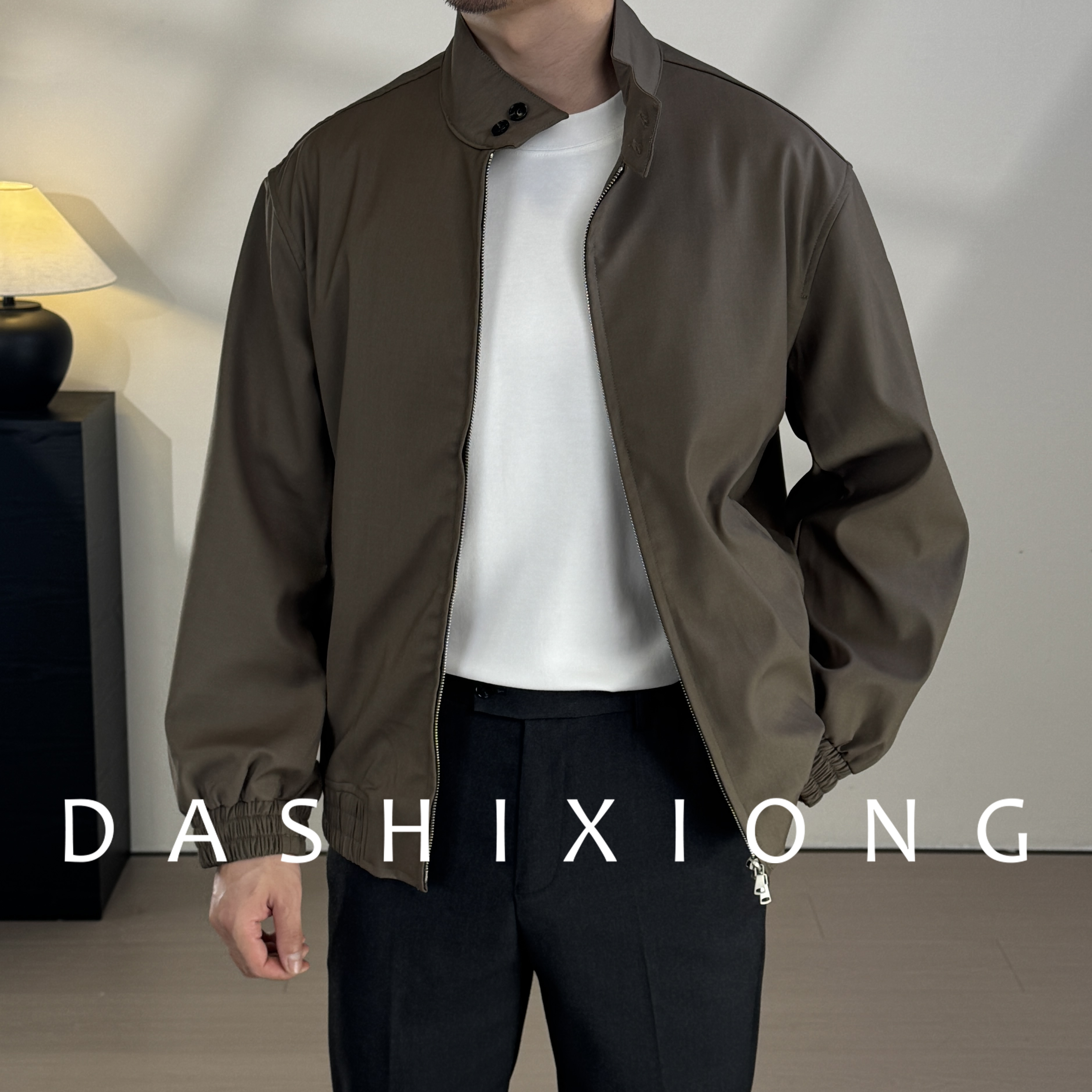 大师兄私服冬季男士商务休闲哈灵顿立领简约夹克