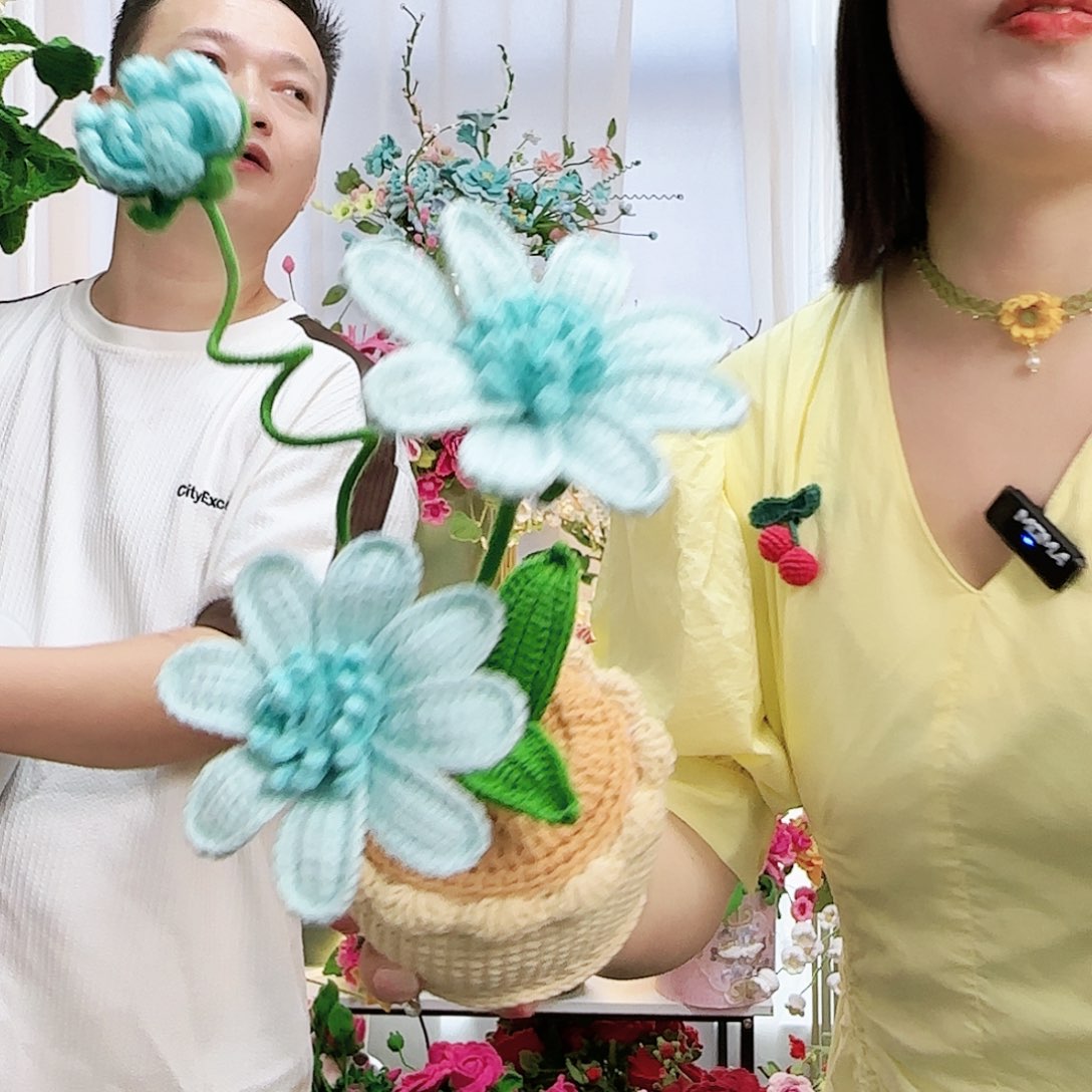 莱赛尔纤维棉手工钩织盆栽