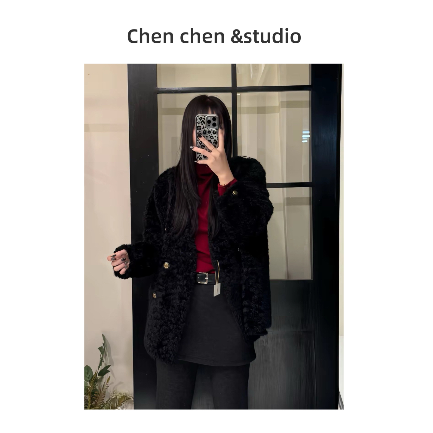 【黑色慵懒风宽松毛毛外套】韩系轻奢气质加厚保暖短皮毛一体