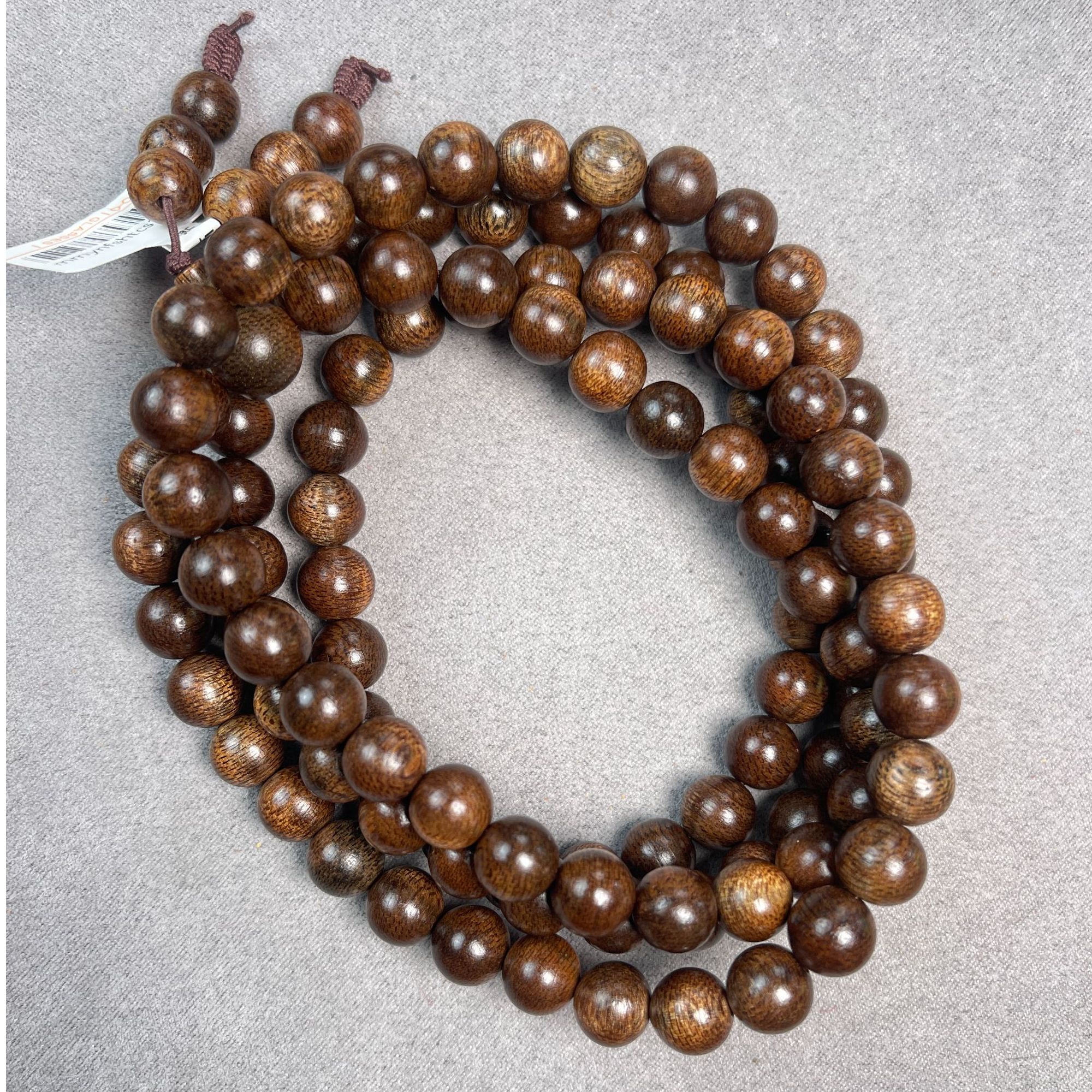 甄选越南富森红土沉香8mm*108颗沉水级高油圆珠多圈手串