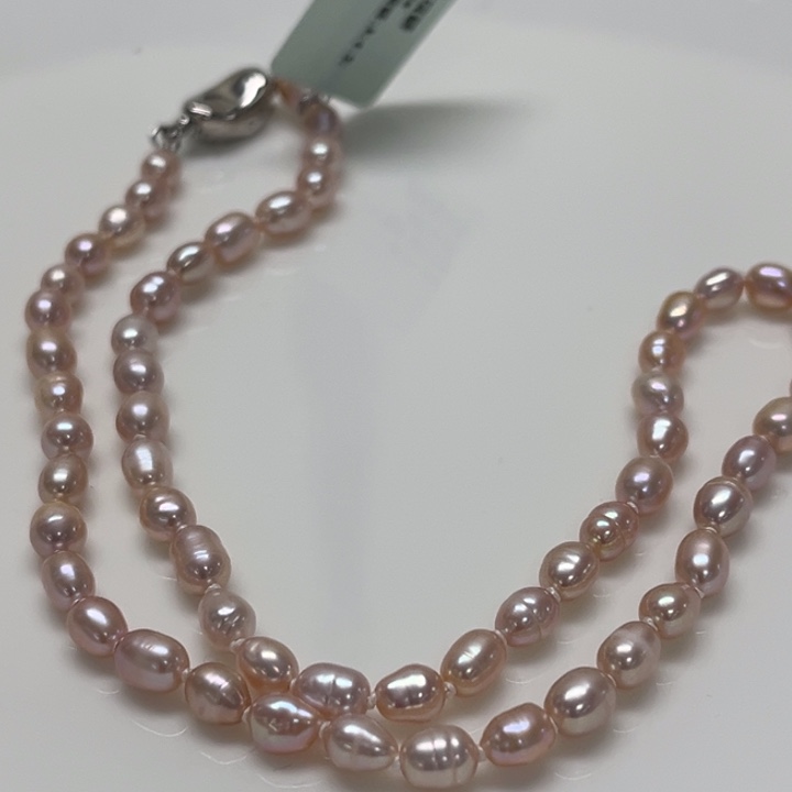 银S925镶嵌颈饰淡水珍珠淡水无核 4-5mm 88号