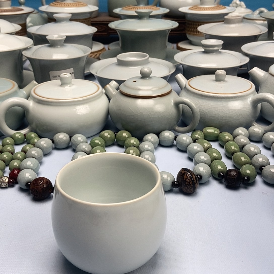 杯月白釉龙蛋杯原矿原釉原产地