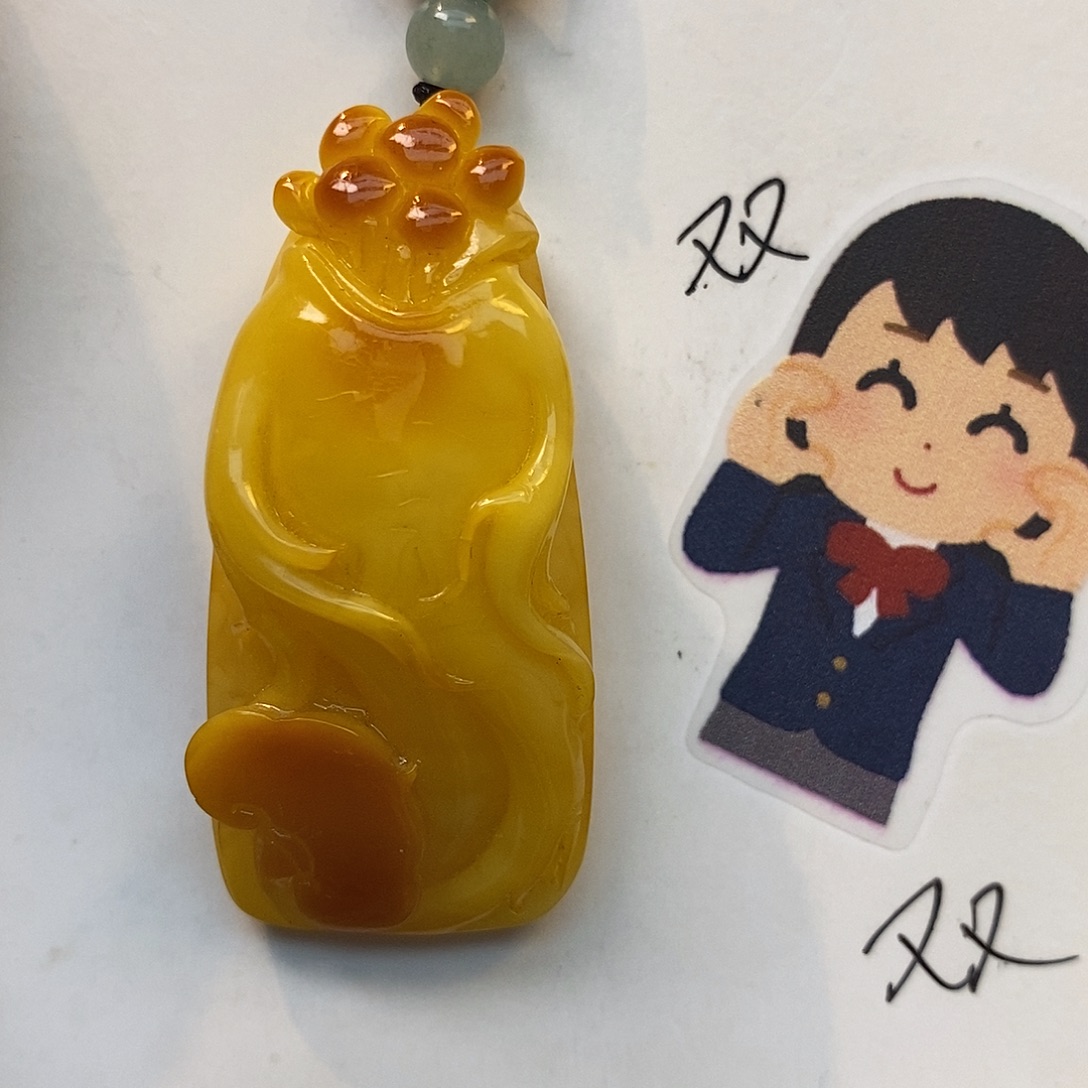 未镶嵌定制琥珀人生如意