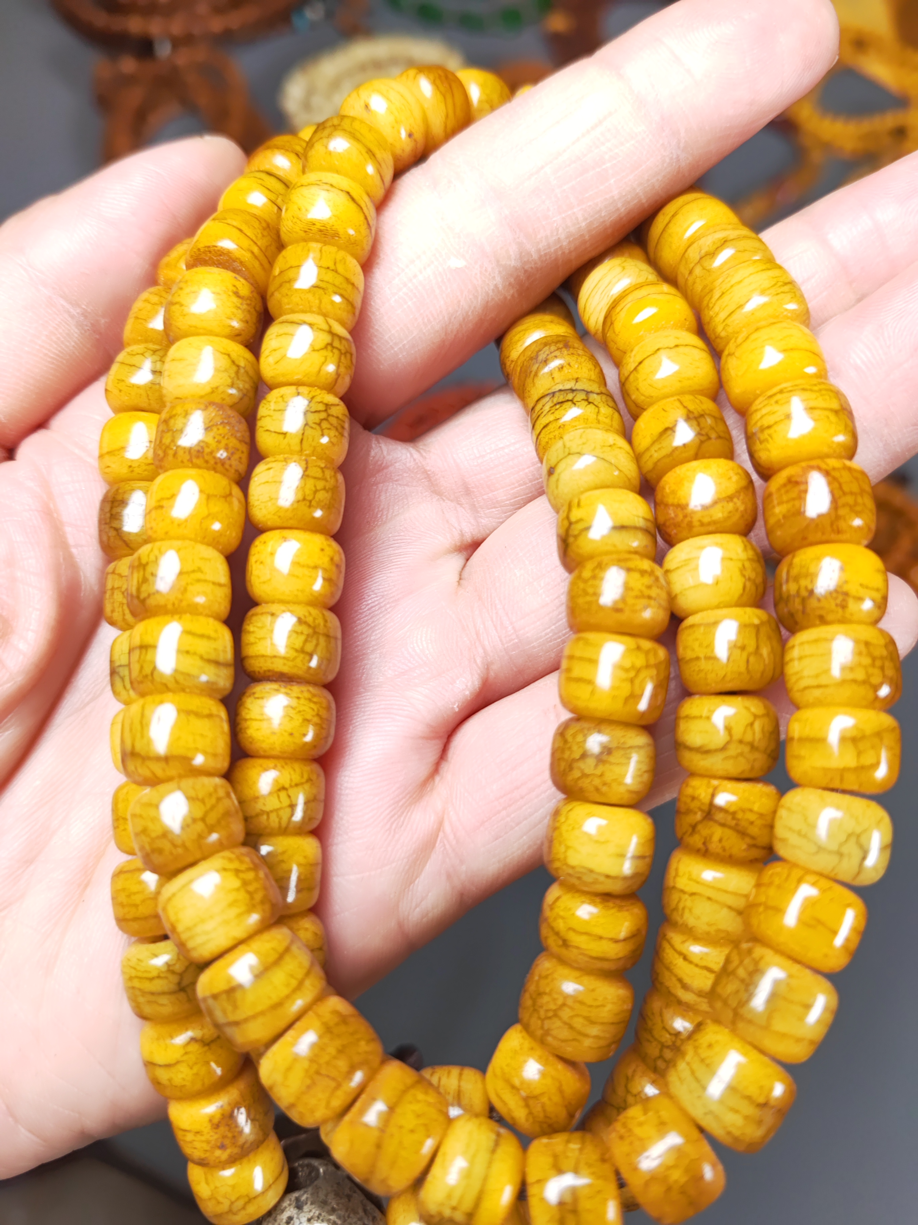 108颗佛珠老料桶珠民族风文玩念珠