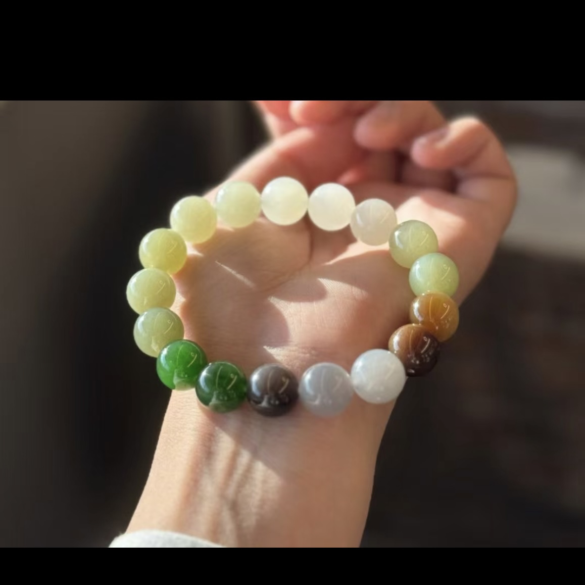 多宝手串12mm单圈圆珠玉手串轻奢时尚百搭女士多样性发其一