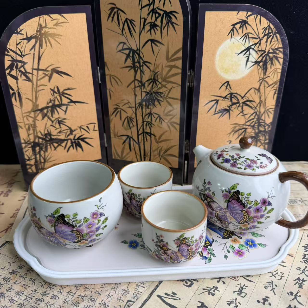 紫金蝴蝶-一壶两客杯+一主人杯+茶盘@zhz1046