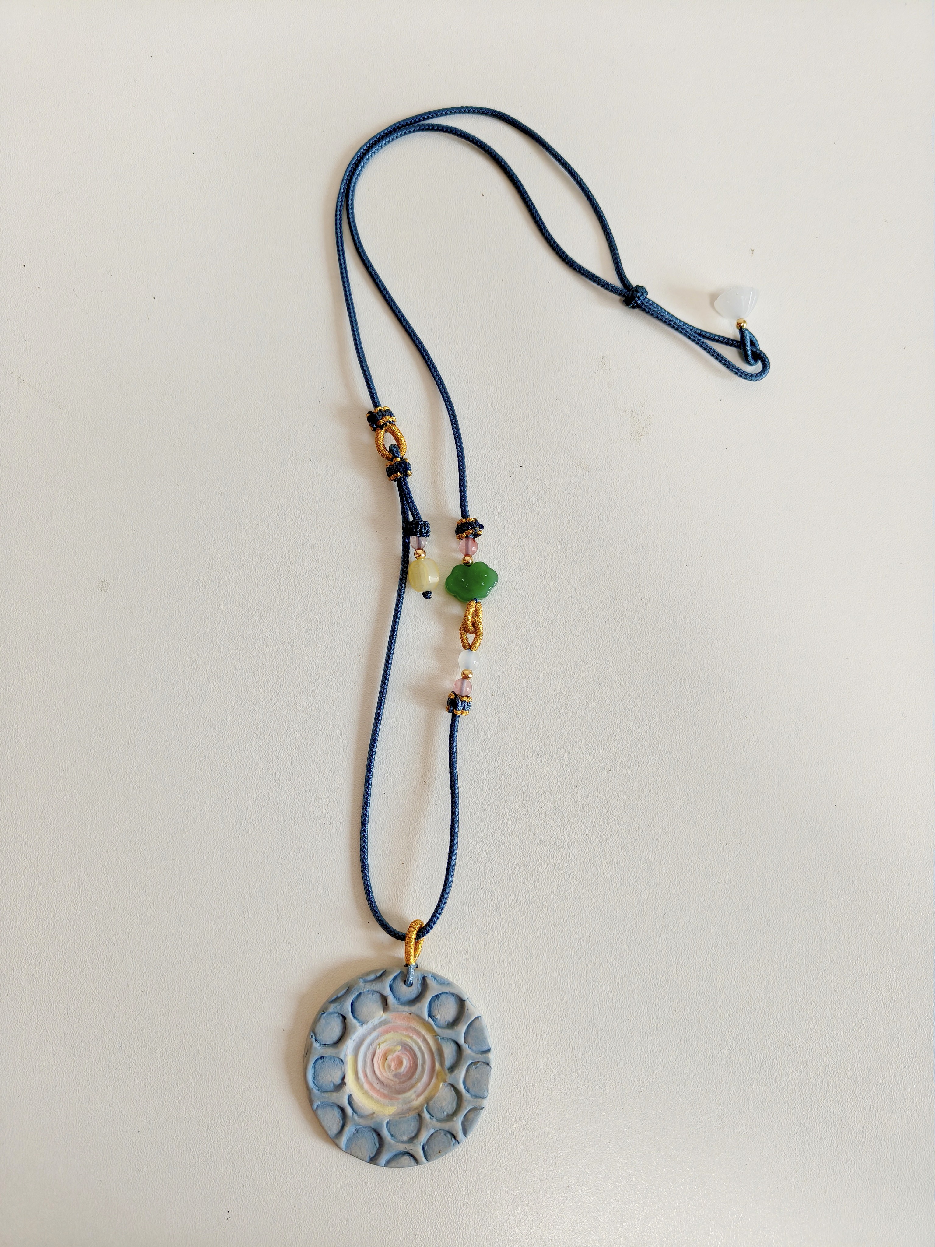 合金锦纶吊坠 陶瓷毛衣链 项链手工编织棉线八股编织项链挂绳