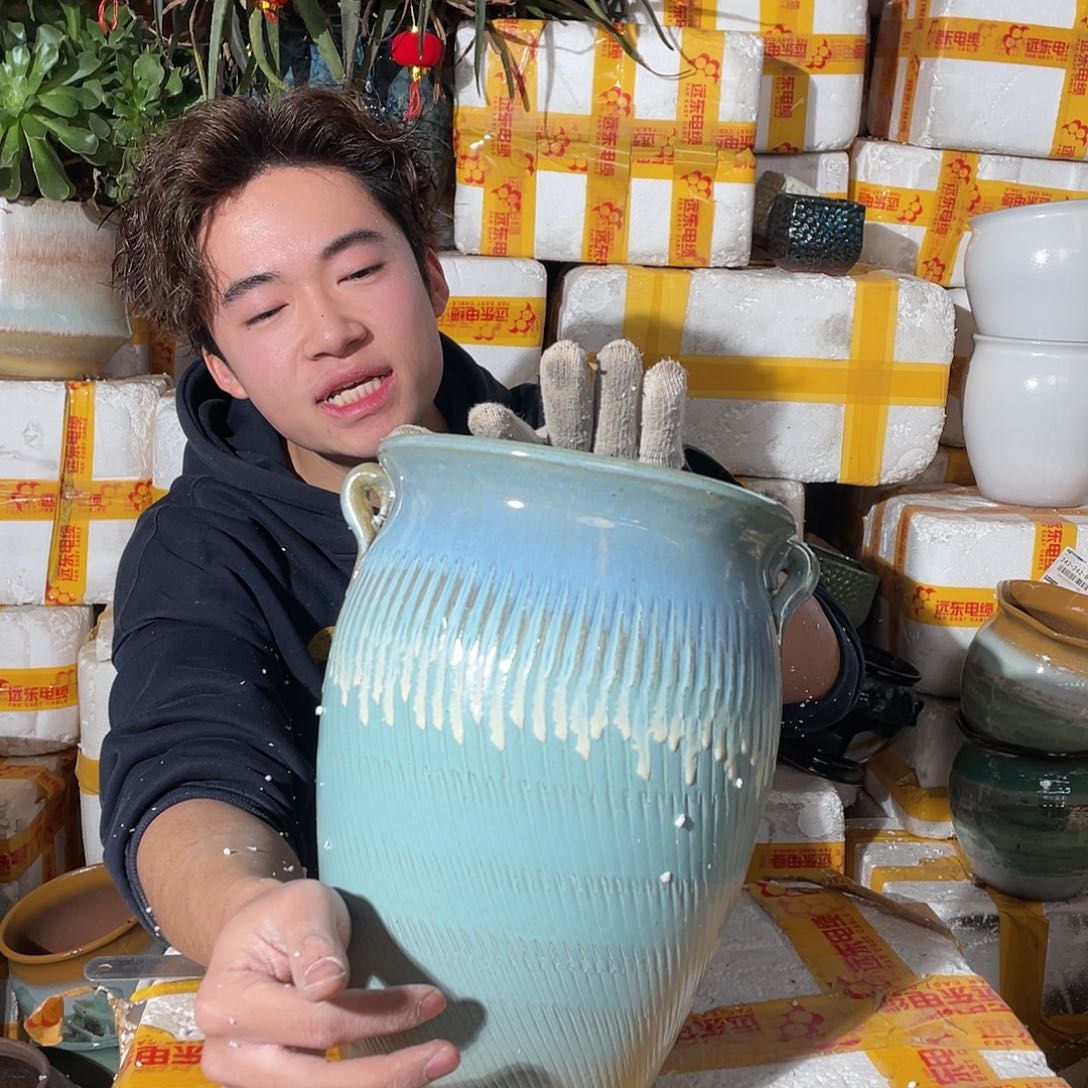 无铅玻璃宜兴紫砂花盆