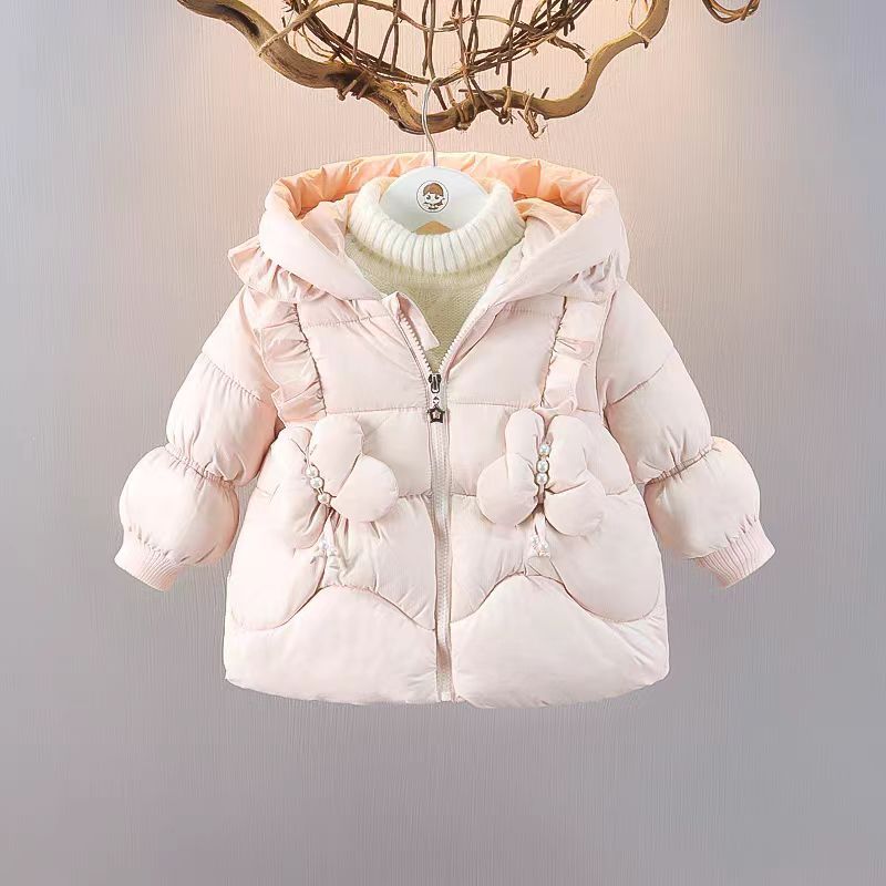3周岁以上女童加厚棉衣童装洋气冬装女宝宝连帽棉服儿童衣服婴儿