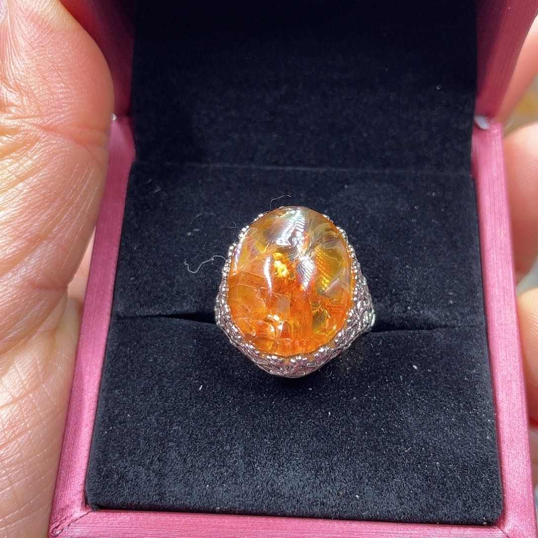 【闪购商品】水晶珠宝半成品银S925镶嵌7****猪戒指