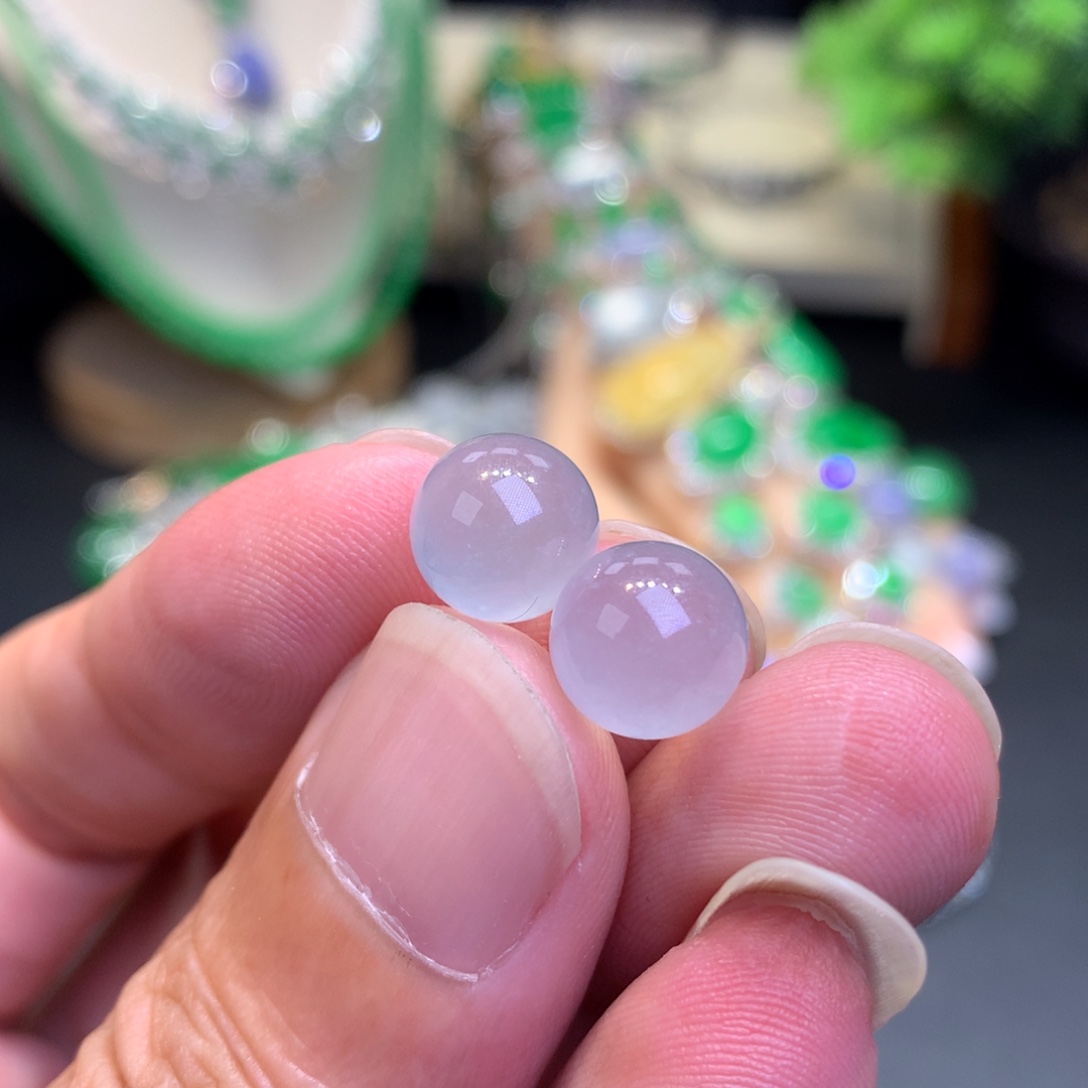 未镶嵌翡翠耳饰单珠